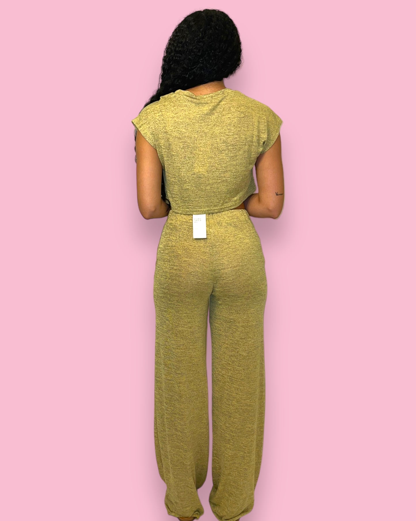 Olivia Two Piece Pant Set- Yellow