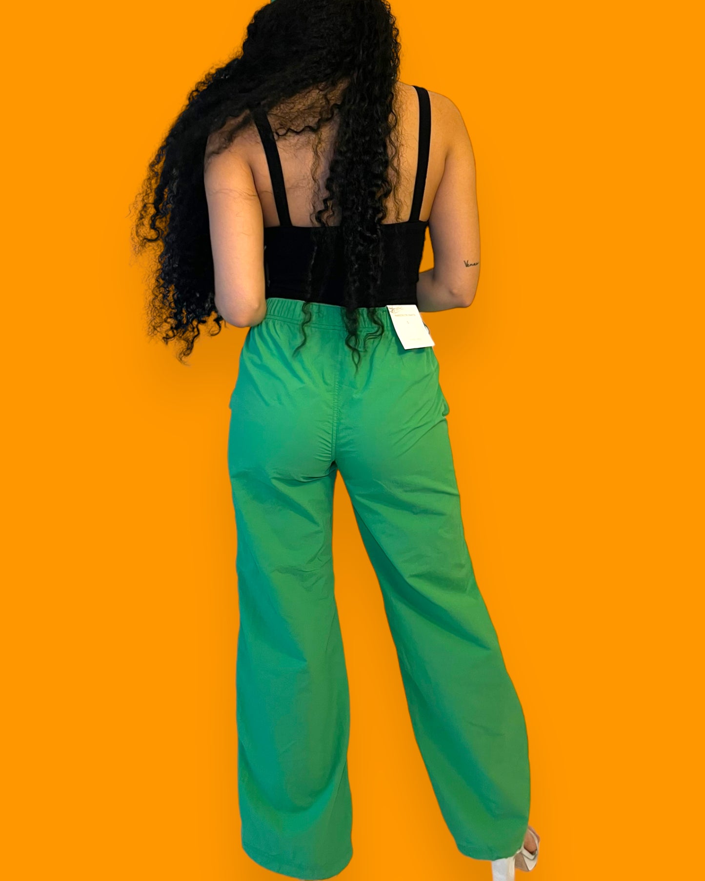 Leah High Rise Cargo Pants- Green